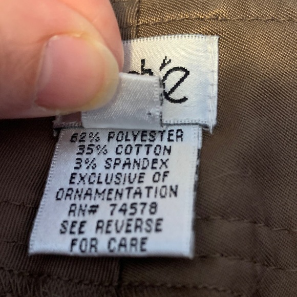 Caché size 10 brown cargo capris satin canvas brass hardware vintage Y2k - Picture 8 of 10